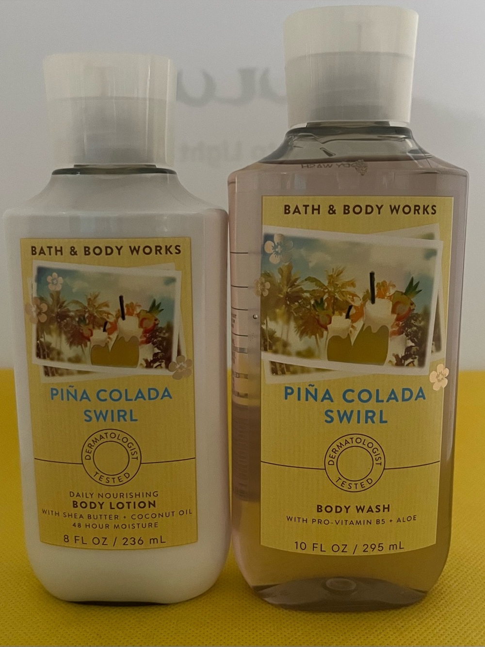 PINA COLADA SWIRL BODY LOTION MOISTURIZER & Wash 8 OZ BATH BODY WORKS